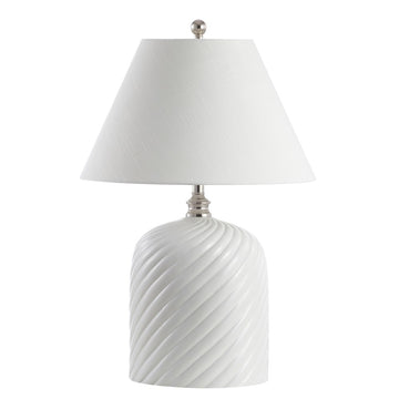 Serge Swirl 28.5" Ceramic Bohemian Glam LED Table Lamp - JONATHAN Y